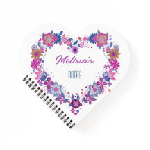 Heart floral wreath pink blue name