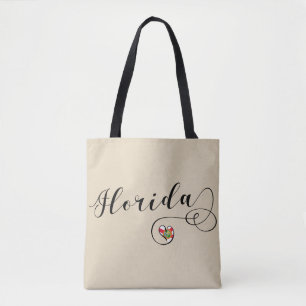 Heart Florida Grocery Bag, Floridian Tote Bag