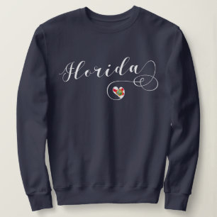 Heart Florida Sweatshirt, Floridian, Miami Sweatshirt