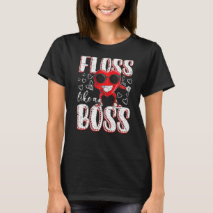 Heart Floss Like A Boss Valentines Day Boys Kids F T-Shirt