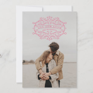 Heart Flourish Frame Valentine's Day Card - Pink