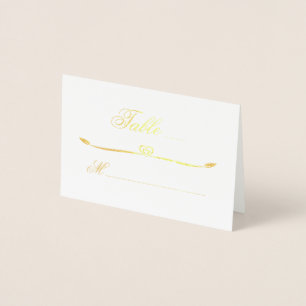 Heart Flourish Wedding Foil Place Card