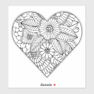 Heart Flower Colouring