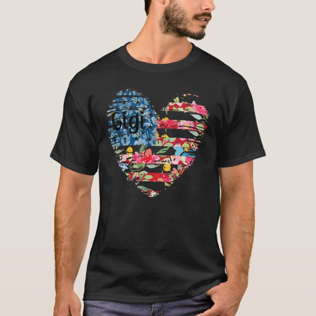 Heart Flower Flag Gigi T-Shirt (Front)