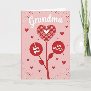 Heart Flower Grandma Love Card
