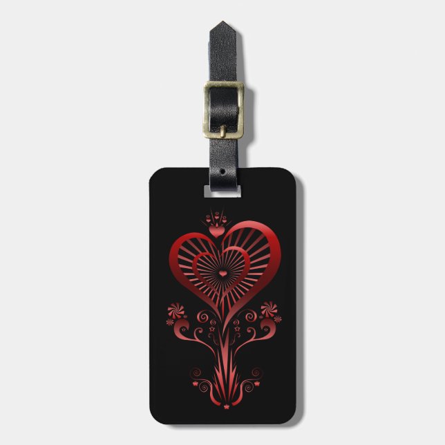 Heart Flower  Luggage Tag (Front Vertical)