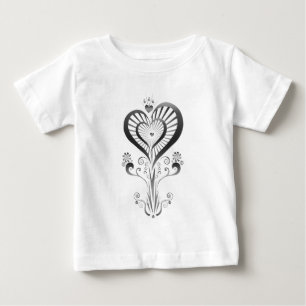 Heart Flower - Silver Baby T-Shirt