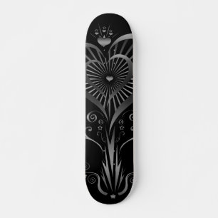 Heart Flower - Silver Skateboard