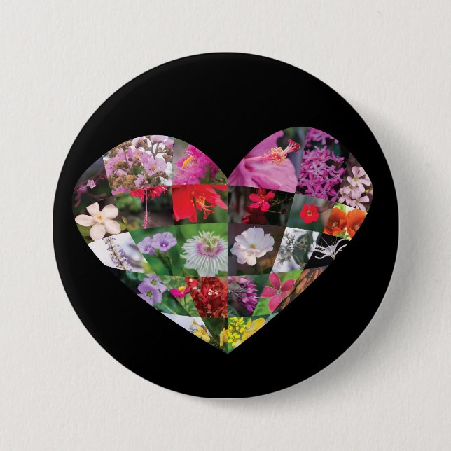 Heart_Flowers 7.5 Cm Round Badge (Front)