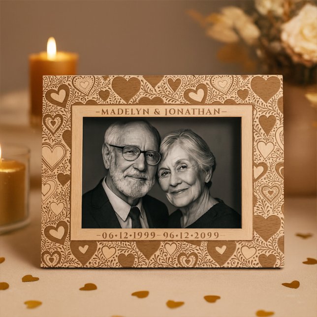 Heart & Foliage Valentines Day Wedding Anniversary Etched Frames (Creator Uploaded)