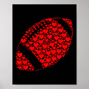 Heart Football Lover Funny Football Is My Valentin Poster