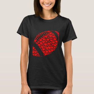 Heart Football Lover Funny Football Is My Valentin T-Shirt