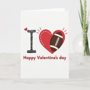 Heart Football Valentines Day Card