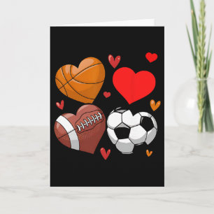 Heart Footbyll Bysketbyll Soccer Valentine Sports  Card
