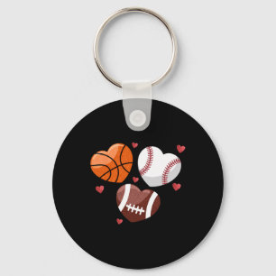 Heart Footll Sketll Sell Valentines Day Boys Mens  Key Ring