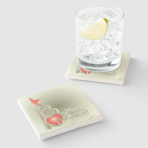 Heart for Christmas Stone Coaster