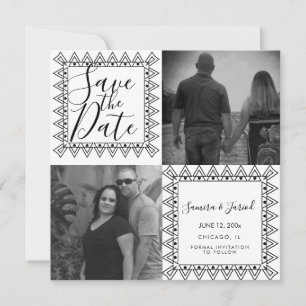 Heart Frame  Black White  Photo Collage Card