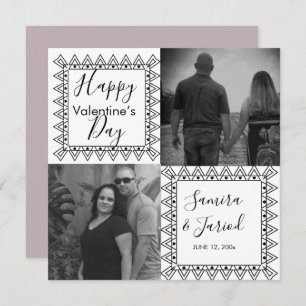 Heart Frame Black White Photo Valentine’s Day Card