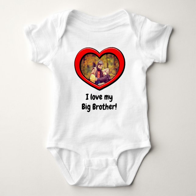 Heart Frame Love Custom Color Photo Baby Bodysuit (Front)