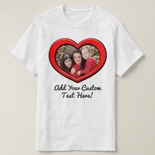 Heart Frame Love Custom Colour Photo T-Shirt