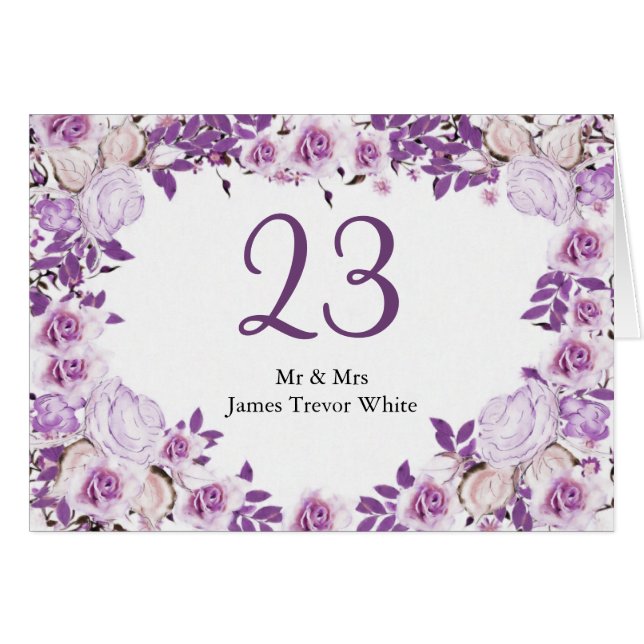 Heart Frame Purple Lavender Roses Wedding (Front Horizontal)