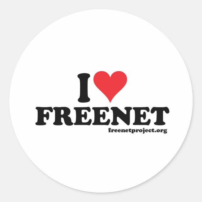 Heart Freenet Classic Round Sticker (Front)