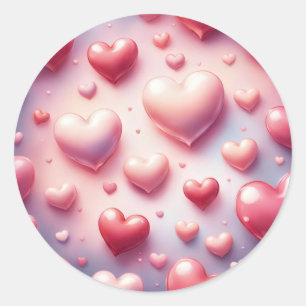 Heart Frenzy Classic Round Sticker