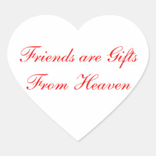 Heart Friendship Greeting Sticker Label