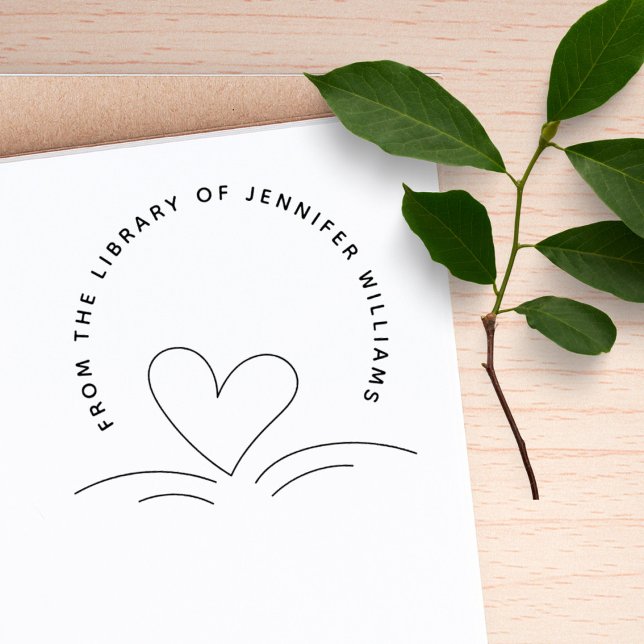 Heart From The Library Of Modern Custom Book Rubber Stamp (Creator Uploaded)