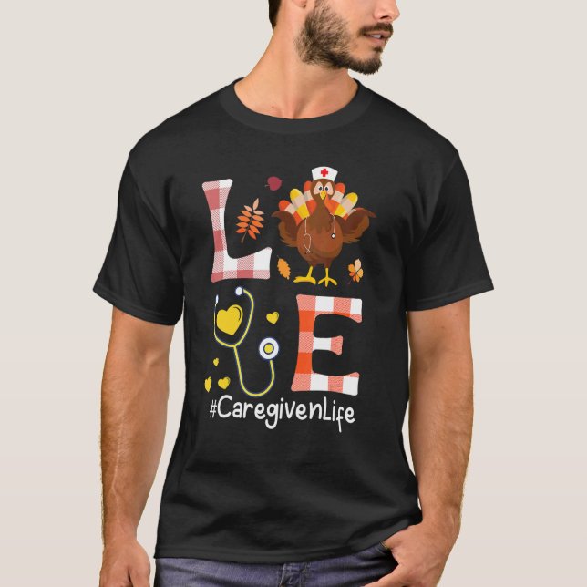 Heart Fruit Happy Thanksgiving Day To Me LOVE Care T-Shirt (Front)