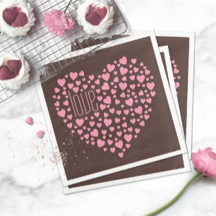Heart Full of Hearts Love Pink ID733 Napkin