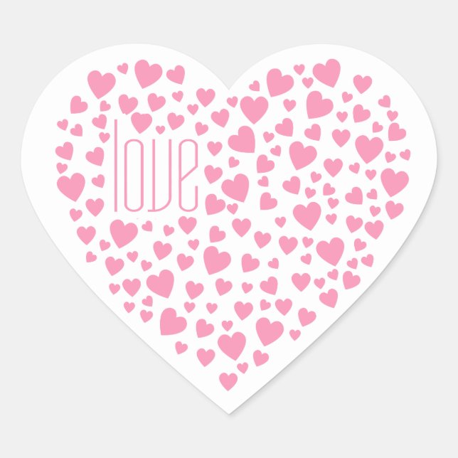 Heart Full of Hearts Love Pink ID733 Sticker (Front)