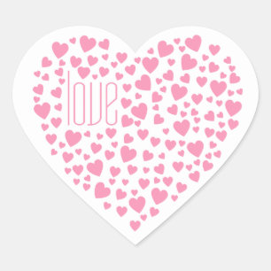 Heart Full of Hearts Love Pink ID733 Sticker