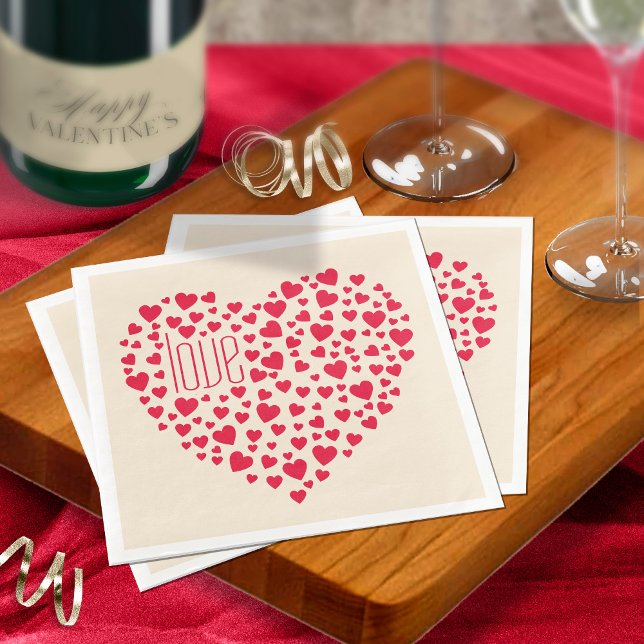 Heart Full of Hearts Love Red ID733 Napkin (Creator Uploaded)