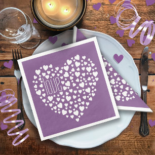 Heart Full of Hearts Love White ID733 Napkin