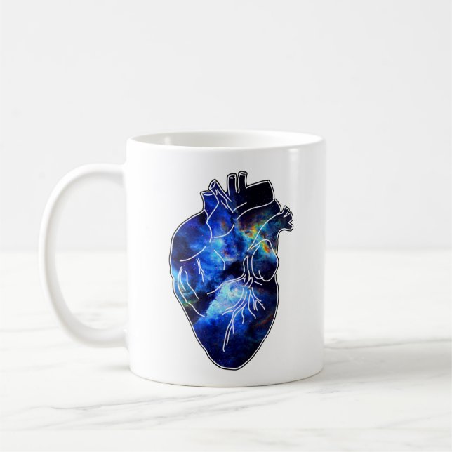 Heart Full of Infinity Space Anatomy Coffee Mug (Left)