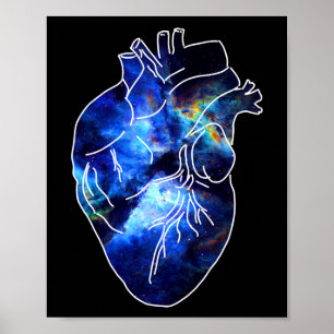 Heart Full of Infinity Space Anatomy Poster