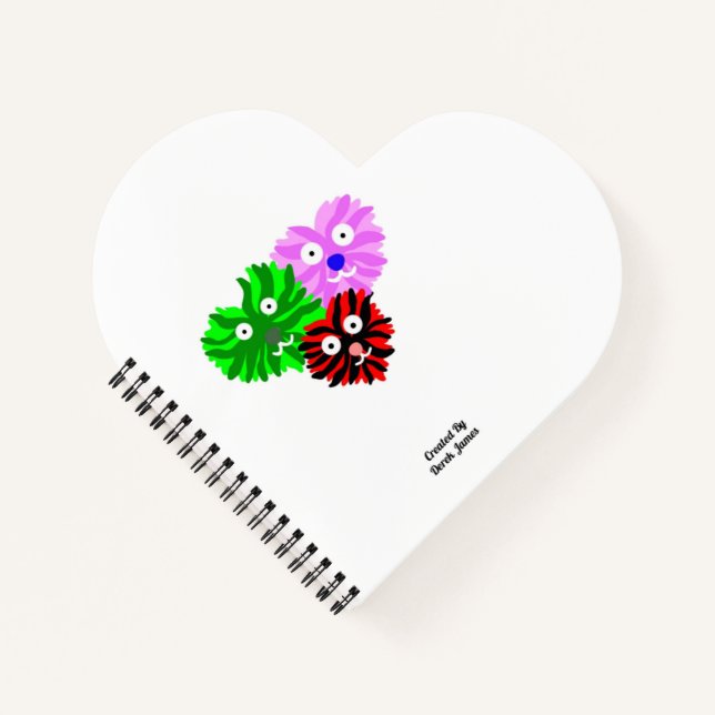 Heart Fuzzies Heart Shaped Spiral Notebook (Front)