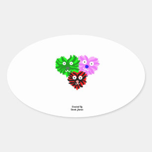Heart Fuzzies Oval Sticker
