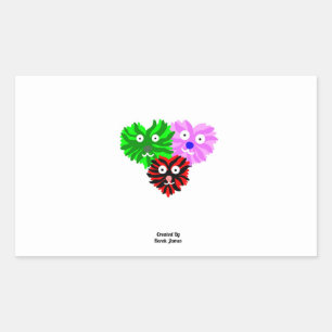 Heart Fuzzies Rectangle Sticker