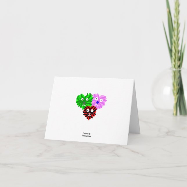 Heart Fuzzies Small Horizontal Greeting Card (Front)