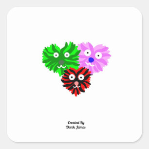 Heart Fuzzies Square Sticker