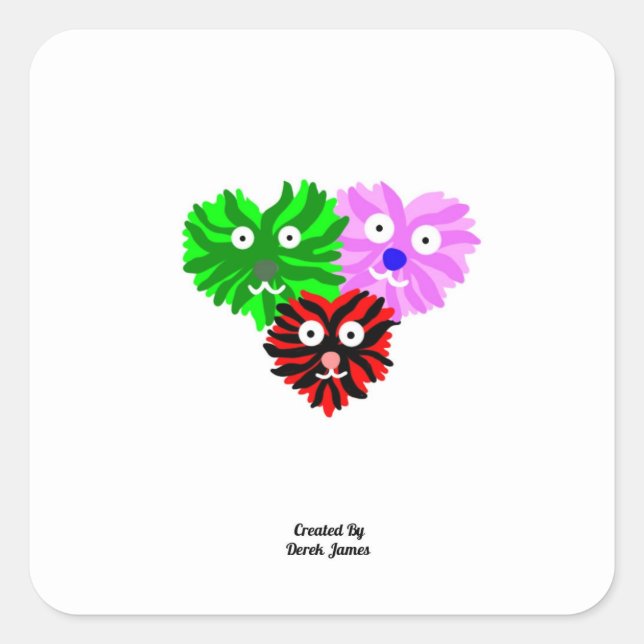 Heart Fuzzies Square Sticker (Front)