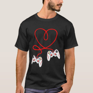 Heart Game Controllers Video Gamers Gaming Valenti T-Shirt