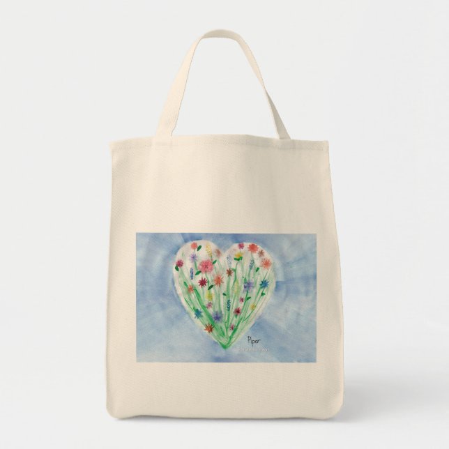 Heart Garden - KidsArt for CHOC Grocery Tote Bag (Front)