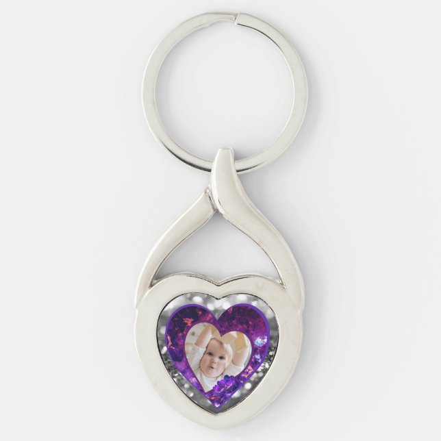 Heart gems photo  key ring (Front)