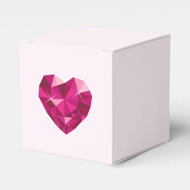 Heart Gemstone  Favour Box (Front Side)
