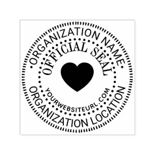 Heart Generic Custom Official Seal Name Loc URL Self-inking Stamp