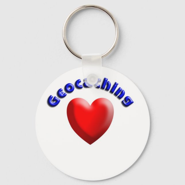 Heart geocaching key ring (Front)