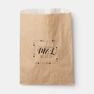 Heart Geometric Wedding Logo Wedding Favour Bag